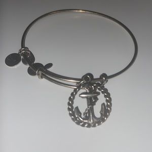 silver anchor alex and ani bangle